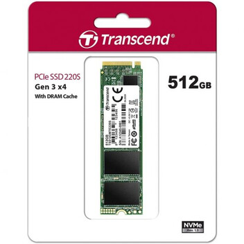 Transcend MTE220S SSD 512GB M.2 NVMe PCIe Gen3 x4 Transcend MTE220S SSD 512GB M.2 NVMe PCIe Gen3 x4