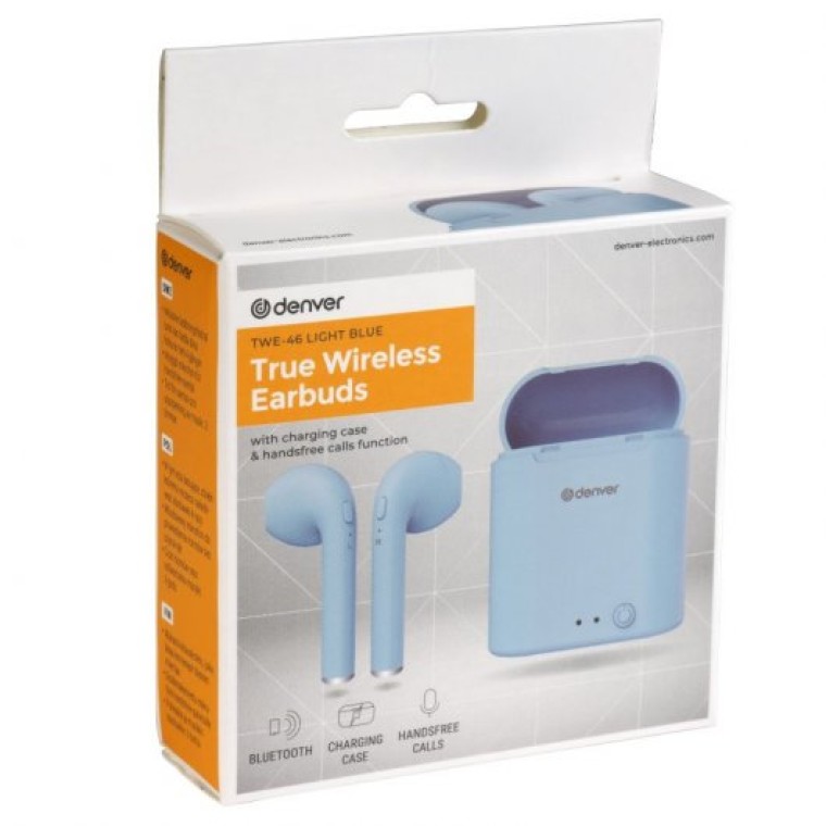 Denver TWE-46 Auriculares Bluetooth Azul Celeste