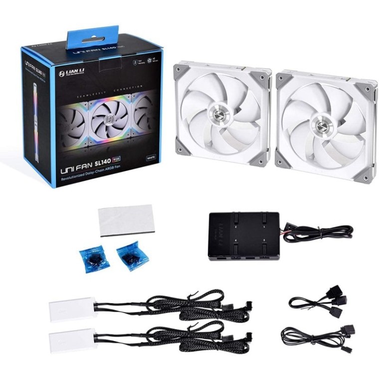 Lian-Li Uni Fan SL140 Dual RGB PWM Ventilador Suplementario 140mm Blanco