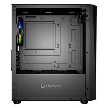 Torre PC Unykach Mini Glayze Cristal Templado USB 3.2 Negra