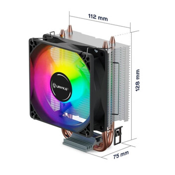 Ventilador CPU Refrigeración Aire Unykach Socket Intel AMD 90mm Unycool H20 ARGB 7 Aspas PWM ARGB Ventilador CPU Refrigeración Aire Unykach Socket Intel AMD 90mm Unycool H20 ARGB 7 Aspas PWM ARGB