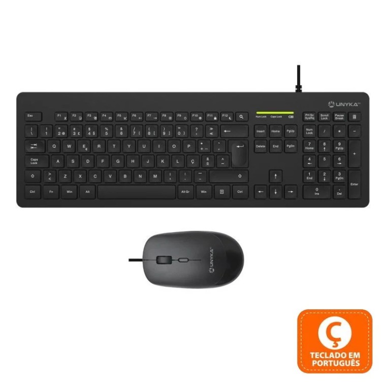 UNYKAch MK211 PRO Slim Kit Teclado + Ratón Ultradelgados y Ergonómicos (Idioma Portugués)