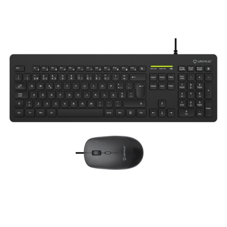 UNYKAch MK211 PRO Slim Kit Teclado + Ratón Ultradelgados y Ergonómicos (Idioma Portugués)