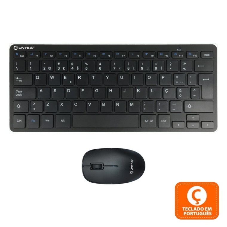 UNYKAch Combo MK288 Pro Nano Pack Teclado + Ratón Wireless Negros PT