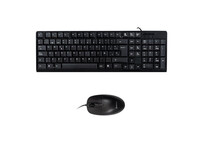 Teclado de membrana Negro Layout Español con ratón óptico 1200 DPI USB Kit oficina