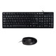 Teclado de membrana Negro Layout Español con ratón óptico 1200 DPI USB Kit oficina