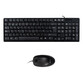 Teclado de membrana Negro Layout Español con ratón óptico 1200 DPI USB Kit oficina