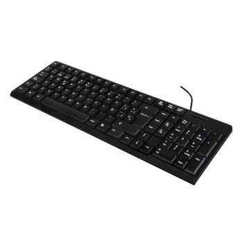 Teclado de membrana Negro Layout Español con ratón óptico 1200 DPI USB Kit oficina