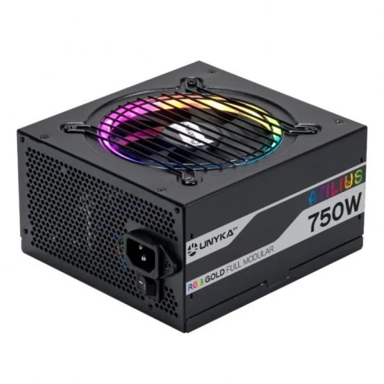 UNYKAch Atilius RGB Fuente de Alimentación 750W Eficiencia 90% Full Modular