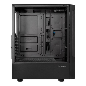 Torre PC Caja UNYKAch Aero C35 ATX/Micro ATX/ITX Panel de Cristal Templado Negra con Fuente 500 W