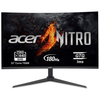 Monitor Acer Gaming Nitro XZ320QU S3 31.5" LED VA QHD 180Hz 1ms Curva 1500R