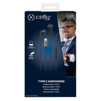 Celly UP1100 Auriculares Estéreo con Cable USB-C Negro Celly UP1100 Auriculares Estéreo con Cable USB-C Negro
