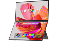 Monitor portátil UPERFECT Plegable Triple Pantalla, Rotación 360°, sRGB 100%, VESA, USB-C