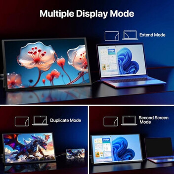 Uperfect Monitor portátil 4K 18" IPS UHD Soporte VESA Plug and Play USB-C HDMI Compatible Multidispo