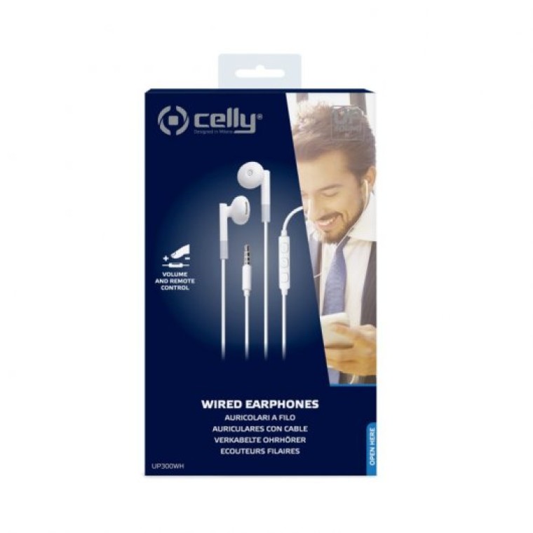 Celly UP300 Auriculares con Micrófono Blancos