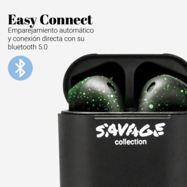 Universal Blue 3001/SV Savage Hit Sound Auriculares Inalámbricos con Estuche de Carga