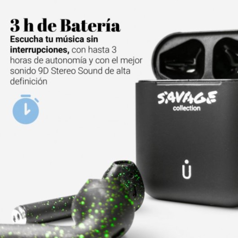 Universal Blue 3001/SV Savage Hit Sound Auriculares Inalámbricos con Estuche de Carga