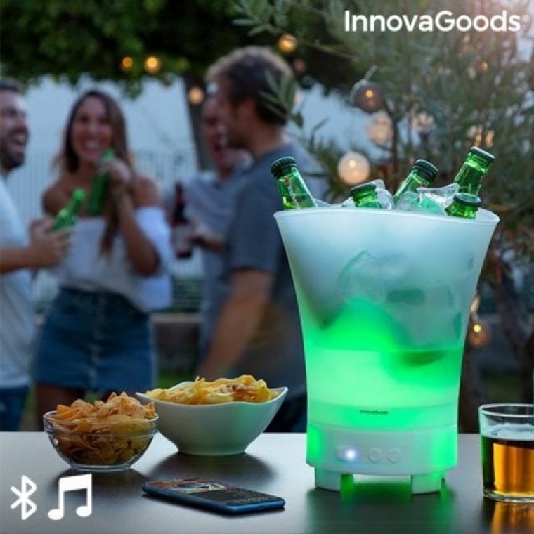 InnovaGoods Sonice Cubitera LED con Altavoz 5W