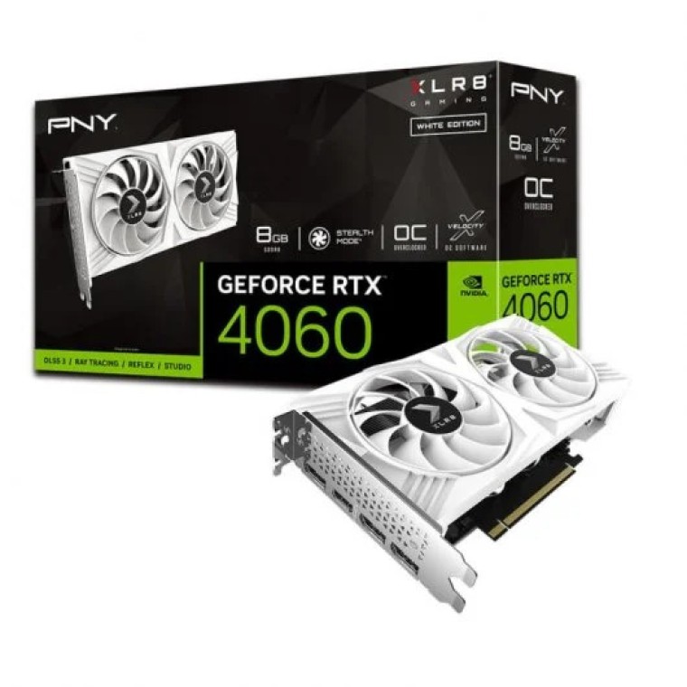 PNY GeForce RTX 4060 OC XLR8 VERTO DF White Edition 8GB GDDR6 DLSS3