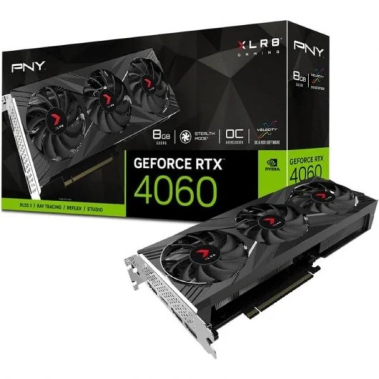 PNY GeForce RTX 4060 XLR8 Gaming VERTO EPIC-X RGB OC Triple Fan 8GB GDDR6 DLSS3