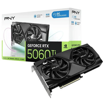 Tarjeta Gráfica PNY GeForce RTX 5060 Ti Overclocked Dual Fan 8GB GDDR7 Reflex 2 RTX AI DLSS4
