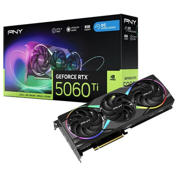 Tarjeta Gráfica PNY GeForce RTX 5060 Ti EPIC-X RGB Overclocked Triple Fan 8GB GDDR7 Reflex 2 RTX AI Tarjeta Gráfica PNY GeForce RTX 5060 Ti EPIC-X RGB Overclocked Triple Fan 8GB GDDR7 Reflex 2 RTX AI