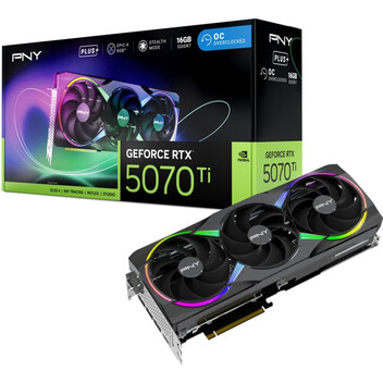 Tarjeta Gráfica PNY GeForce RTX 5070 Ti EPIC-X RGB OC Triple Fan Plus 16GB GDDR7 Reflex 2 RTX AI DLS Tarjeta Gráfica PNY GeForce RTX 5070 Ti EPIC-X RGB OC Triple Fan Plus 16GB GDDR7 Reflex 2 RTX AI DLS