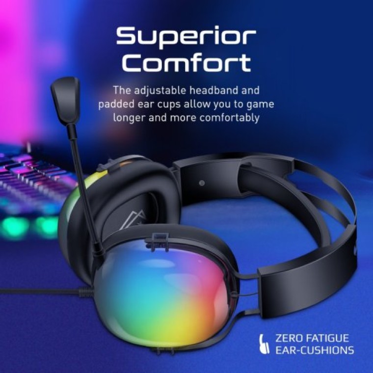 Vertux Sirius Auriculares Gaming Multiplataforma 7.1 RGB Negros