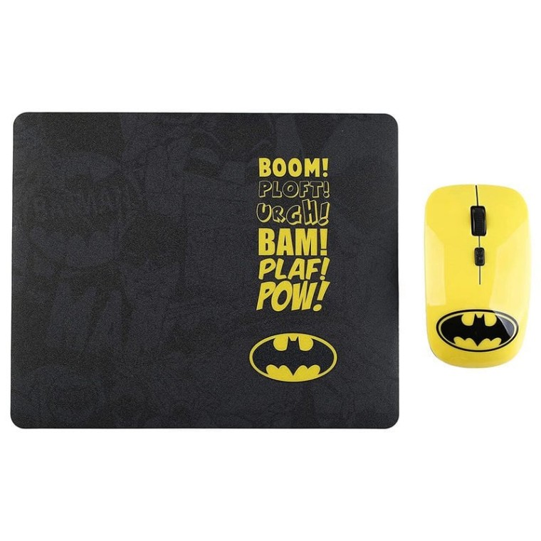 Disney Batman Pack Ratón Inalámbrico 1600 DPI + Alfombrilla