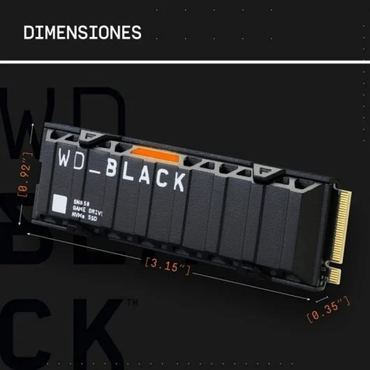 WD Black SN850 1 TB SSD NVMe M.2 PCIe 4.0 con Disipador Térmico