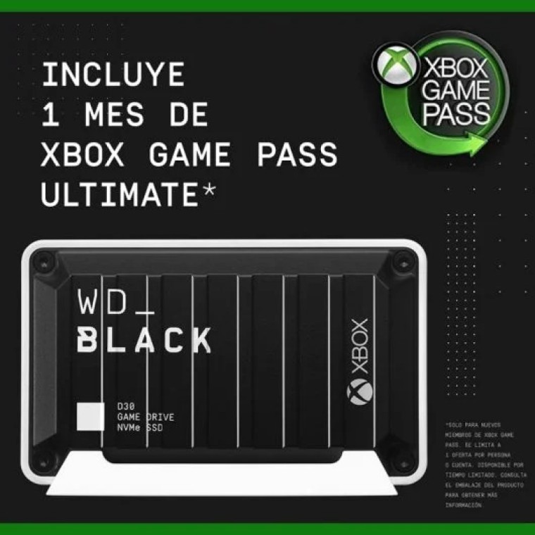 WD Black D30 Game Drive 1TB USB-C para Xbox Series/PlayStation 5