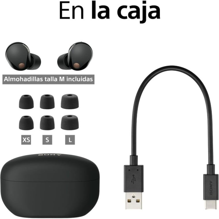 Sony WF-1000XM5 Auriculares Inalámbricos con Cancelación de Ruido Negro