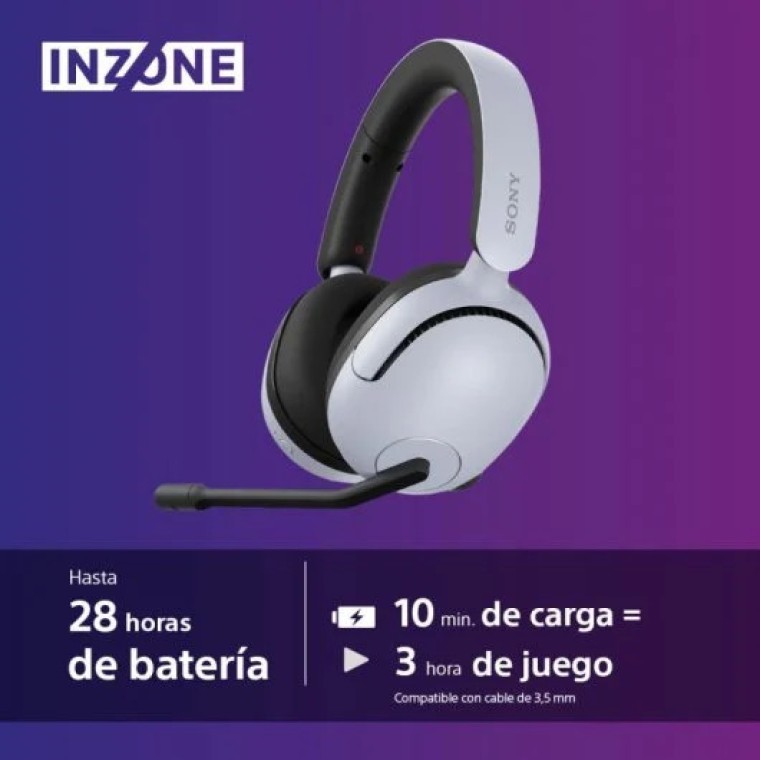 Sony Inzone H5 Auriculares Inalámbricos Gaming Blancos