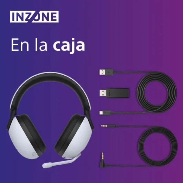 Sony INZONE H9 Auriculares Gaming Inalámbricos 7.1 con Cancelación de Ruido PC/PS5 Blanco