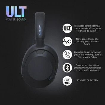 Sony ULT WEAR Auriculares Inalámbricos con Cancelación de Ruido Negros Sony ULT WEAR Auriculares Inalámbricos con Cancelación de Ruido Negros