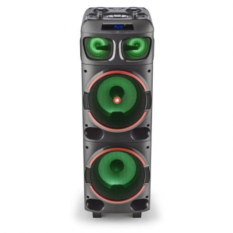 NGS Wild Dub 1 Altavoz Portátil de 300W Bluetooth y True Wireless Doble Subwoofer 8"