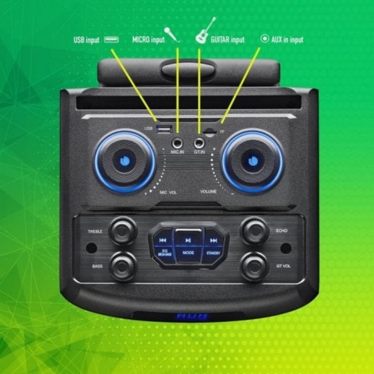 NGS Wild Dub Zero Altavoz Portátil de 120W Bluetooth y True Wireless Subwoofer 8"