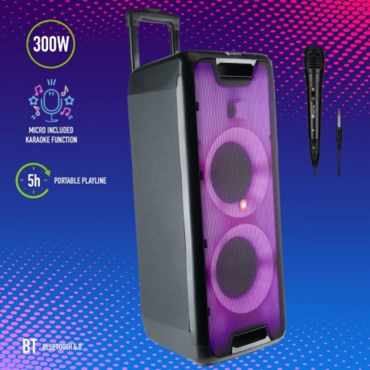 NGS WILD RAVE 2 Altavoz Portátil Bluetooth 300W + Micrófono