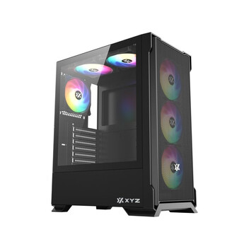 Torre PC Torre XYZ AIRONE 300-X Mesh 6x120mm ARGB Cristal Templado ATX Blanco/Negro Torre PC Torre XYZ AIRONE 300-X Mesh 6x120mm ARGB Cristal Templado ATX Blanco/Negro