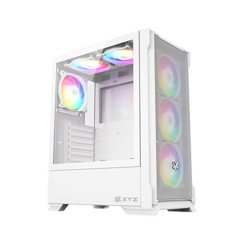 Torre PC Torre XYZ AIRONE 300 X Mesh 6x120mm ARGB Vidrio Templado ATX/USB-C Negra/Blanca