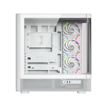 Torre PC Torre XYZ Quantum Doble Cristal Curvo 4xVortex A-RGB ATX/420mm Líquida USB-C Negro/Blanco