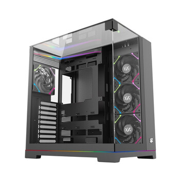 Torre PC Caja Gaming XYZ Tesseract 4 Ventiladores A-RGB/3 Vidrios Templados/ATX/Panel Ultra Panorámi