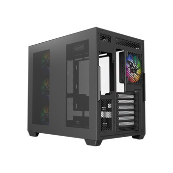 Torre PC Chasis XYZ TESSERACT X ATX Vidrio Templado 7x120mm ARGB PWM Dual Cámara USB-C Negro/Blanco