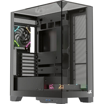 Torre PC Caja Gaming XYZ Trifecta Panorámica ATX Vidrio Templado 2x VORTEX A-RGB USB-C
