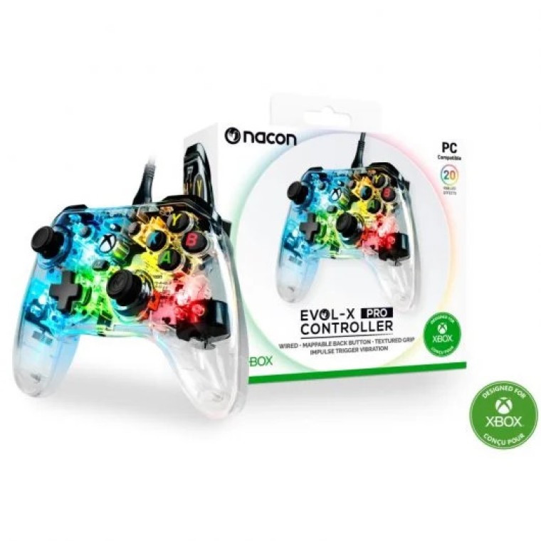 Nacon Evol-X PRO Gamepad RGB Xbox Transparente