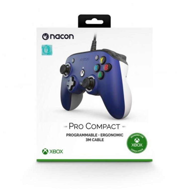 Nacon Pro Compact Controller Mando con Cable Azul para PC/Xbox One/Xbox Series