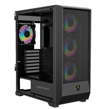 Torre PC Caja PC Gaming KeepOut XC-501 MESH ATX/Micro-ATX/ITX ARGB Cristal Templado Negro Torre PC Caja PC Gaming KeepOut XC-501 MESH ATX/Micro-ATX/ITX ARGB Cristal Templado Negro