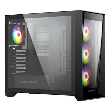 Torre PC Caja PC Gaming Keep Out XC-911PROXL+ Cristal Templado ARGB E-ATX/ATX/Micro-ATX/ITX Negra