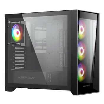 Torre PC Caja PC Gaming Keep Out XC-911PROXL+ Cristal Templado ARGB E-ATX/ATX/Micro-ATX/ITX Negra