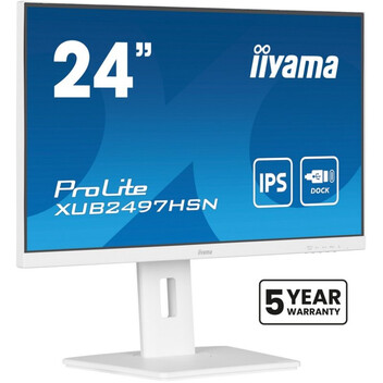 Monitor iiyama ProLite XUB2497HSN-W2 23.8" IPS FullHD 100Hz USB-C DOCK Altavoces Altura Ajustable (5